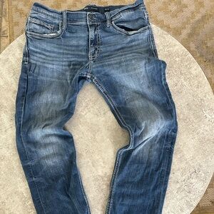 BKE Men's Distressed Blue Slim Jeans